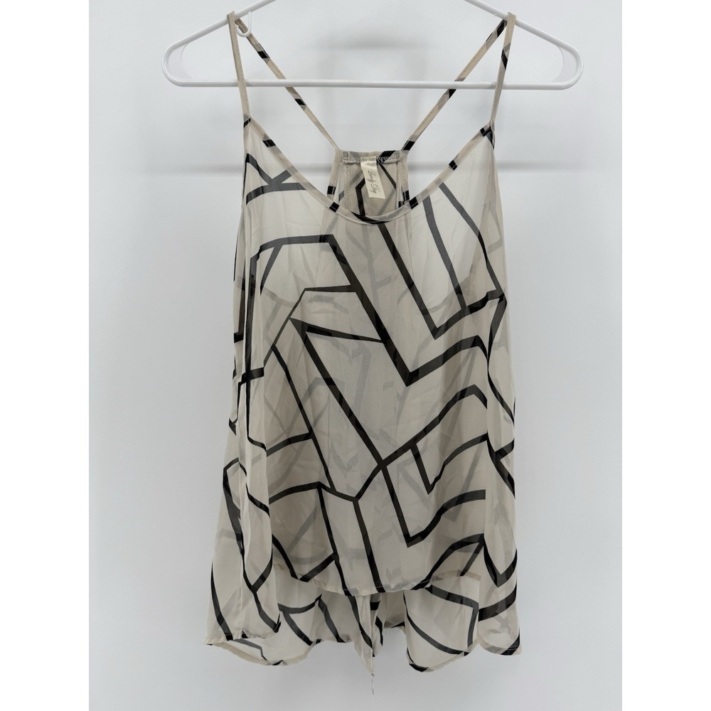 Lovely Day White & Black Sheer Top Blouse Shirt Rayon Polyester Size Small